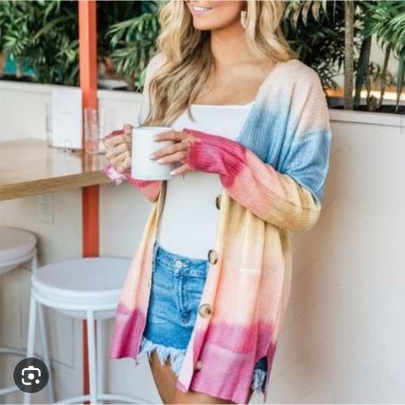 Don’t Let Go of Love Rainbow Cardigan - Picture 3 of 5